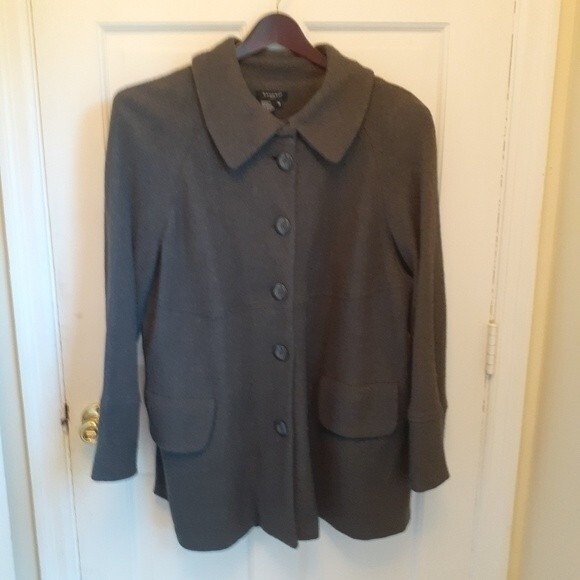 Sandro wool coat jacket 1x extra large xl winter gray fall quiet luxury classic - Picture 1 of 4